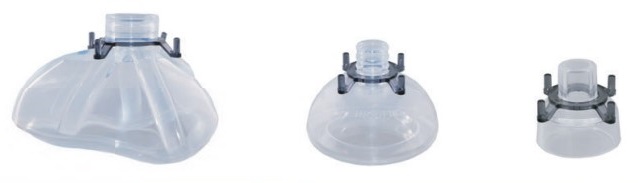 Silicone anesthesia mask with hook