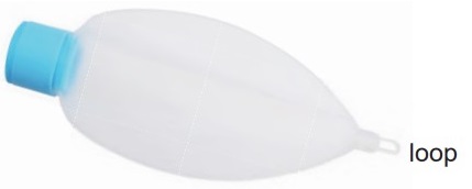Silicone reusable reservoir bag with loop